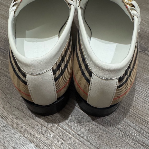 Burberry Moorley Logo Archive Check Loafers Off White - Picture 5 of 15